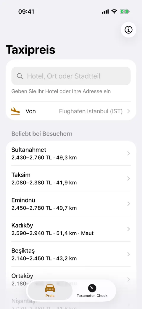 Preise zu beliebten Zielen